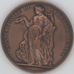 Médaille Prix Conservatoire de Musique de Genève Antoine Bovy. Milieu du 19e siècle. (unz)