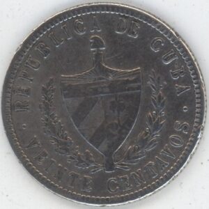 Cuba 20 Centavos 1916 (ss) en argent