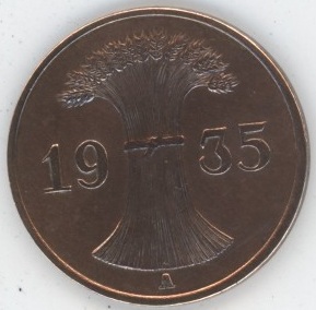 Germany Weimar 1 Reichspfennig 1935 A (vz)