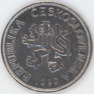 Tchécoslovaquie 5 Korun 1929 Usine Industrielle (ss+) en argent