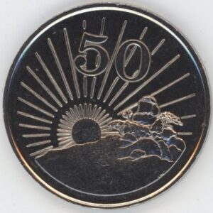 Zimbabwe 50 cents 1990 Soleil radieux symbolique de l'indépendance(vz)