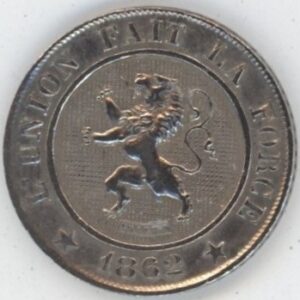 Belgique 10 Centimes 1862 Leopold I (ss+)