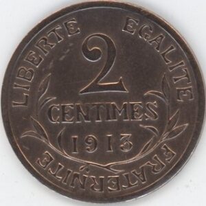 France 2 Centimes 1914 Daniel-Dupuis (ss-vz)
