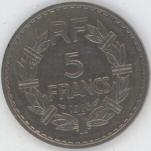 France 5 Francs 1935 Lavrillier (ss+)