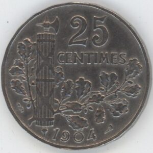 France 25 Centimes 1904 Patey (ss)