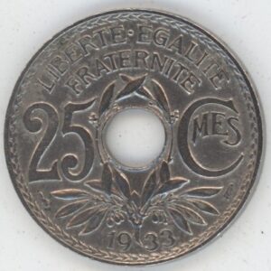 France 25 centimes 1933 Lindauer (vz)