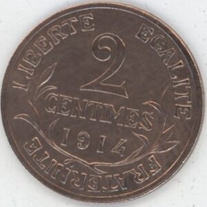 France 2 Centimes 1914 Daniel-Dupuis (ss-vz)