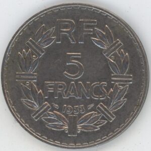 France 5 Francs 1933 Lavrillier (ss+)