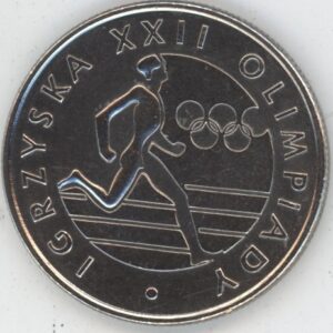 Pologne 20 Zlotych 1980 Jeux Olympiques de Moscou (ss-vz)
