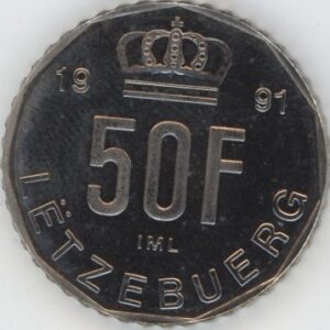Luxembourg 50 Francs 1991 Jean (vz-unz)