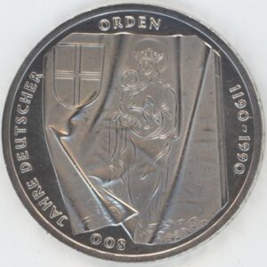 Allemagne 10 Mark 1990 J Deutscher Orden (vz) en argent