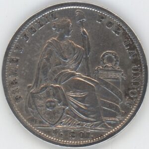 Pérou 1/2 Sol 1907 (ss+) en argent