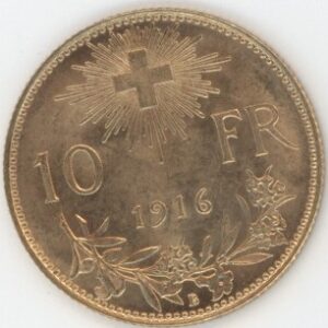 Vreneli 10 Francs OR 1916 (vz-unz)
