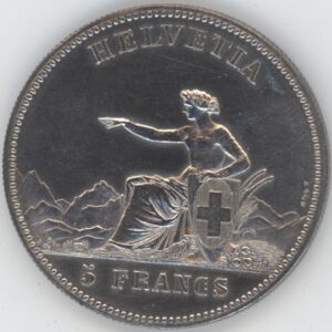 Ecus de Tir 5 Francs 1863 La Chaux de Fonds (vz)