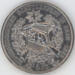 Ecus de Tir 5 Francs 1885 Bern (ss-vz)