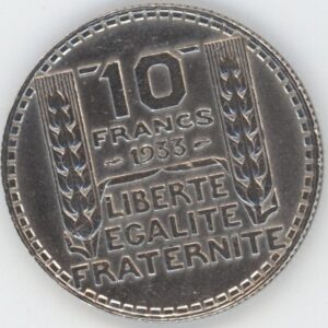 France 10 Francs 1933 Turin (ss) en argent