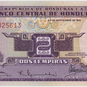 Honduras 2 Lempiras 1976 Neuf