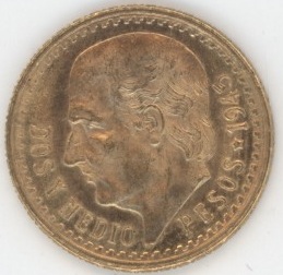 Mexico 2 1/2 Pesos OR 1945 (vz-unz)