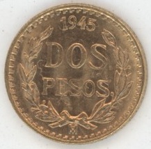 Mexico 2 Pesos OR 1945 (unz)