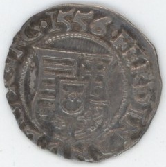 Hongrie Denier 1556 KB Ferdinand Ier (ss+) en argent