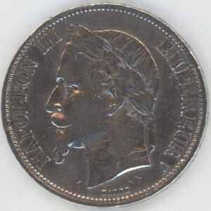 France 5 Francs 1867 A Napoléon III (ss) en argent