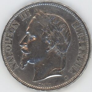 France 5 Francs 1870 BB Napoléon III (ss) en argent