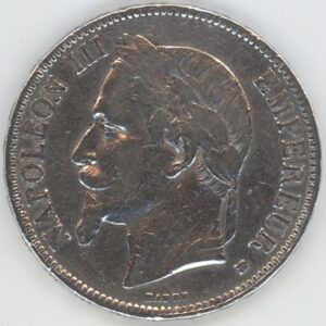 France 5 Francs 1869 BB Napoléon III (ss) en argent