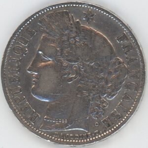 France 5 Francs 1870 A Cérès avec légende (ss) en argent