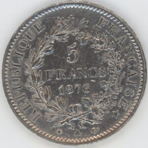 France 5 Francs Hercule 1876 A (ss) en argent