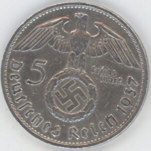 Germany Troisième Reich 5 Reichsmark 1937 D Paul von Hindenburg (ss) en argent