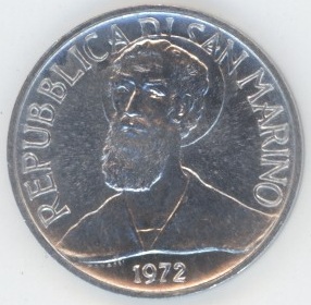 San Marino 1 Lire 1972 (vz-unz)
