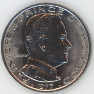 Monaco 1 Franc 1977 Rainier III (vz)