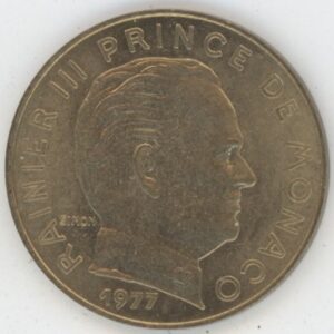 Monaco 20 Centimes 1977 Rainier III (vz-unz)