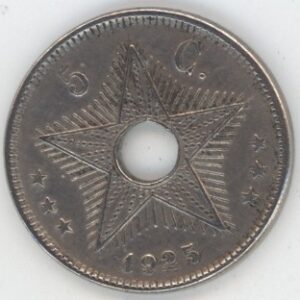 Congo Belge 5 Centimes 1925 Albert I (ss)