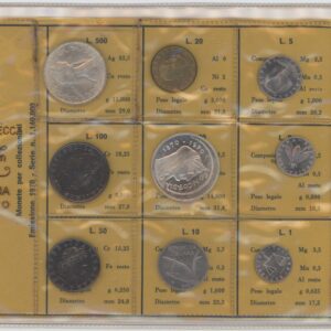 Italie série 1970 avec 500 et 1000 Lire en argent (unz)