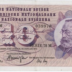 10 Francs 1972 (Gottfried Keller)