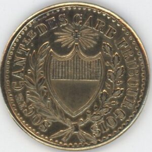 Jeton de Tir Société des Carabiniers Fribourgeois ohne Jahr Mit 2 Rosetten (19.Jhdt.) (vz)