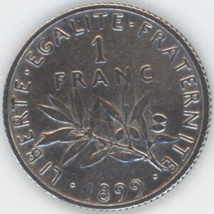 France 1 Franc 1899 Semeuse (s-ss) en argent