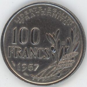 France 100 Francs 1957 B Cochet (ss+)