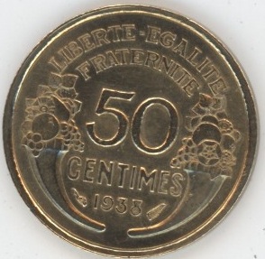 France 50 Centimes 1938 Morlon (vz)