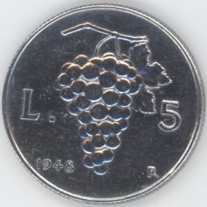 Italie 5 Lire 1948 R (ss)