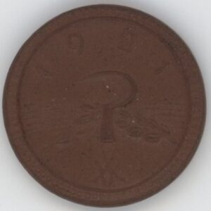 Germany Land de Saxe 50 Pfennig 1921 Porcelaine marron (vz-unz)