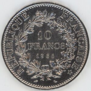 France 10 Francs Hercule 1966 (ss-vz) en argent