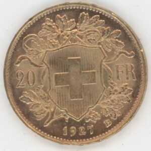 Vreneli 20 Francs OR 1927 (vz)