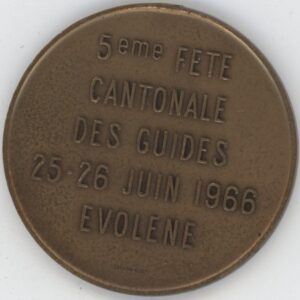 Médaille Valais Evolene 5eme Fête Cantonale des Guides 1966 (ss-vz)
