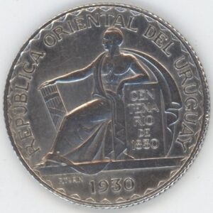 Uruguay 20 Centesimos 1930 Constitution (ss-vz) en argent