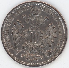 Autriche 10 Kreuzer 1869 Franz Joseph I (ss-vz)