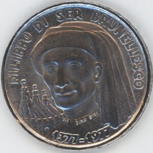 San Marino 1000 Lire 1977 Brunellesco (vz-unz) en argent