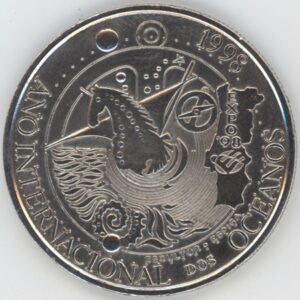 Portugal 1000 Escudos 1998 Année pour l'Océan (ss+) en argent