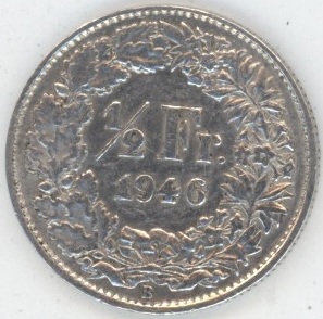 50 Centimes 1946 Erreur Avant et Revers dans le même sens (ss)